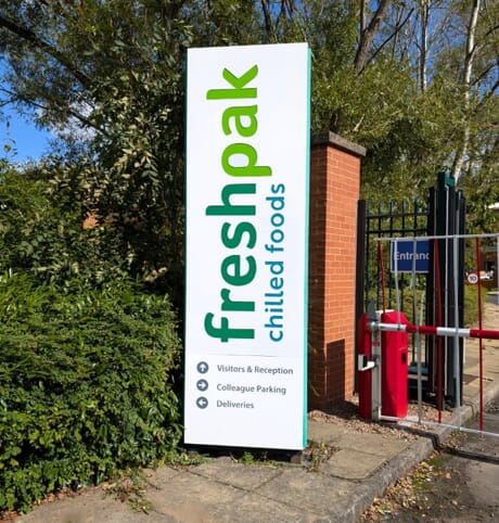 Fresh-pak Chilled Foods exterior wayfinding sign